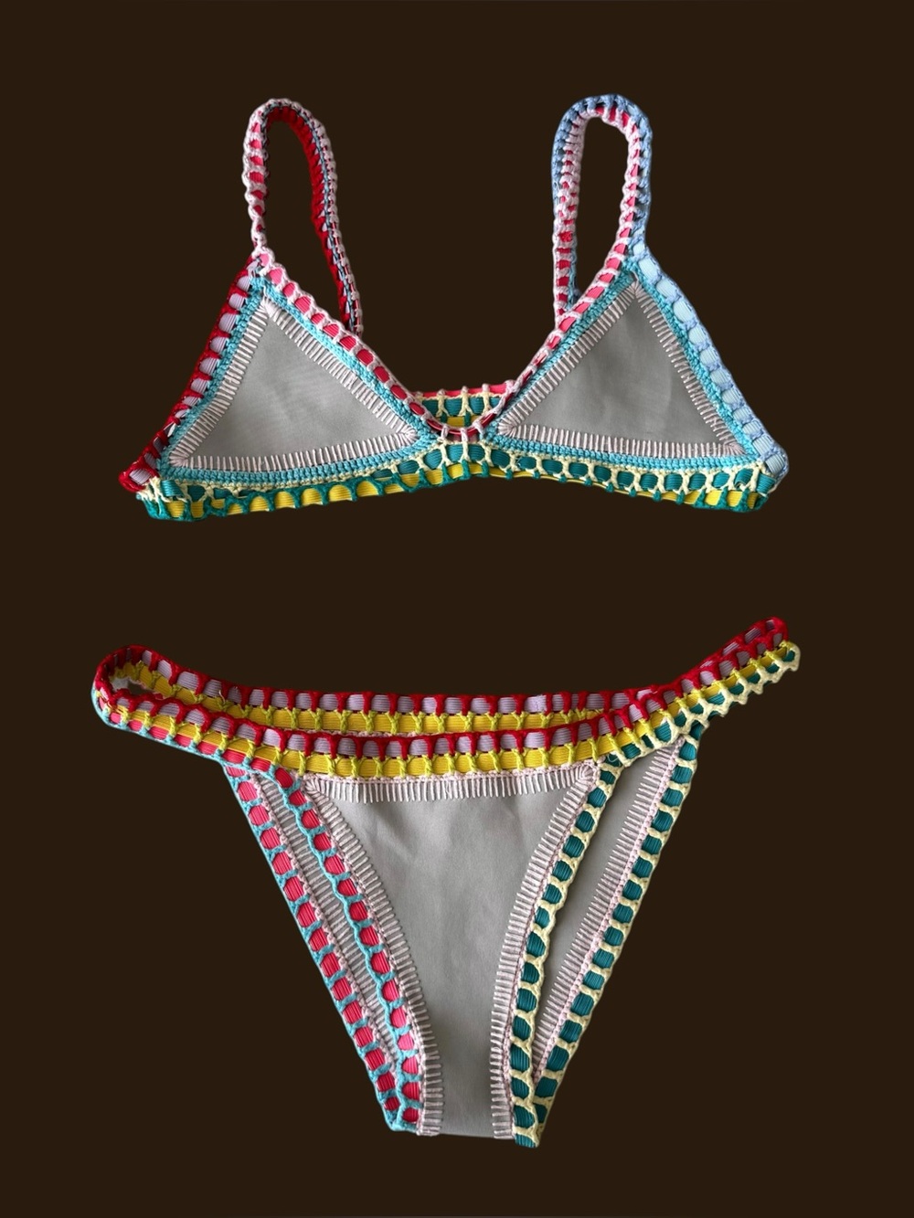 Kiini Tasmin Gray Multicolor Crochet Bikini